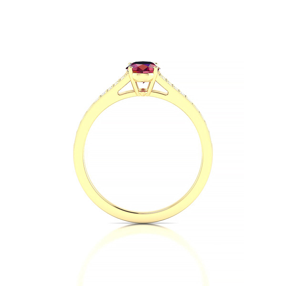 Adore | 18k Yellow Gold 7 x 5 mm Oval Ruby Ring