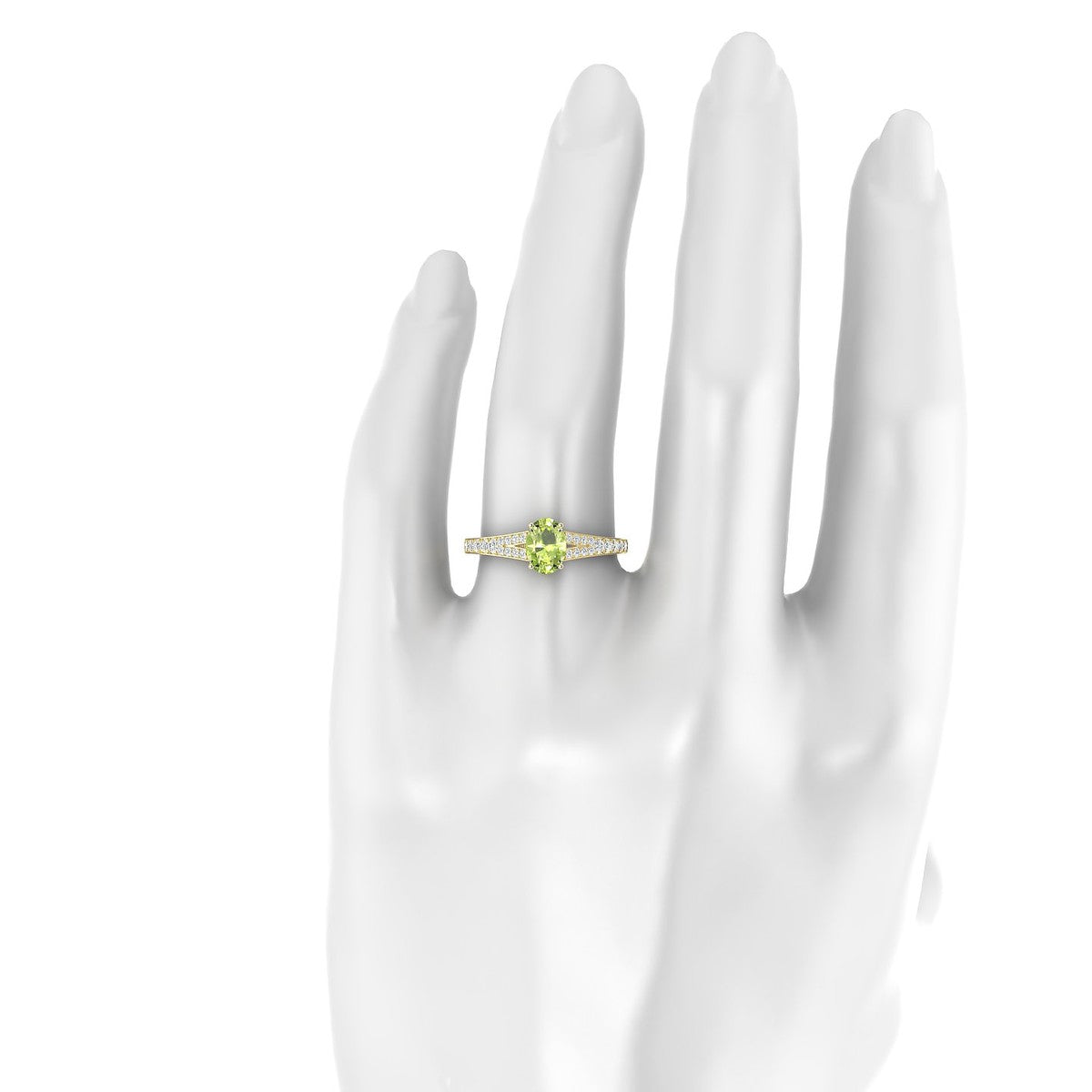 Adore | 18k Yellow Gold 7 x 5 mm Oval Peridot Ring