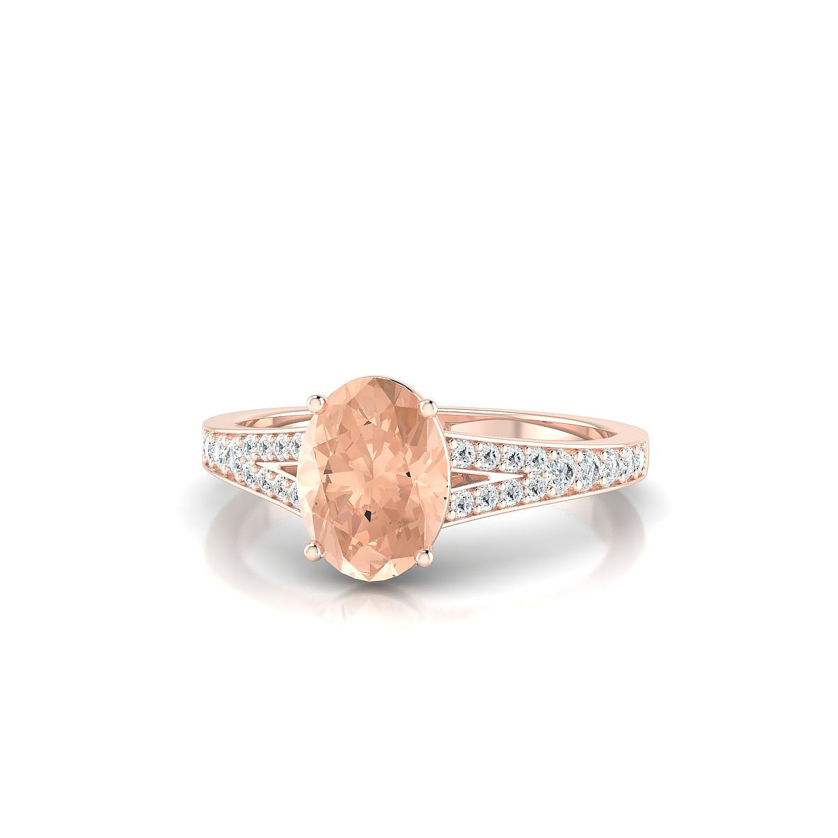 Adore | 18k Rose Gold 8 x 6 mm Oval Morganite Ring