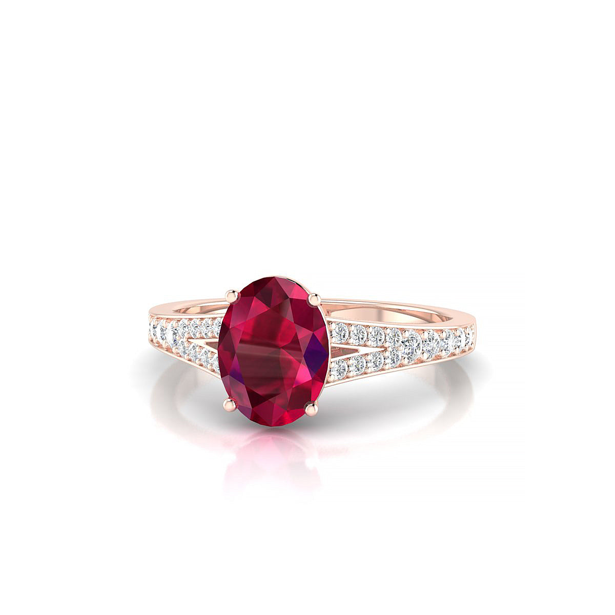 Adore | 18k Rose Gold 8 x 6 mm Oval Ruby Ring