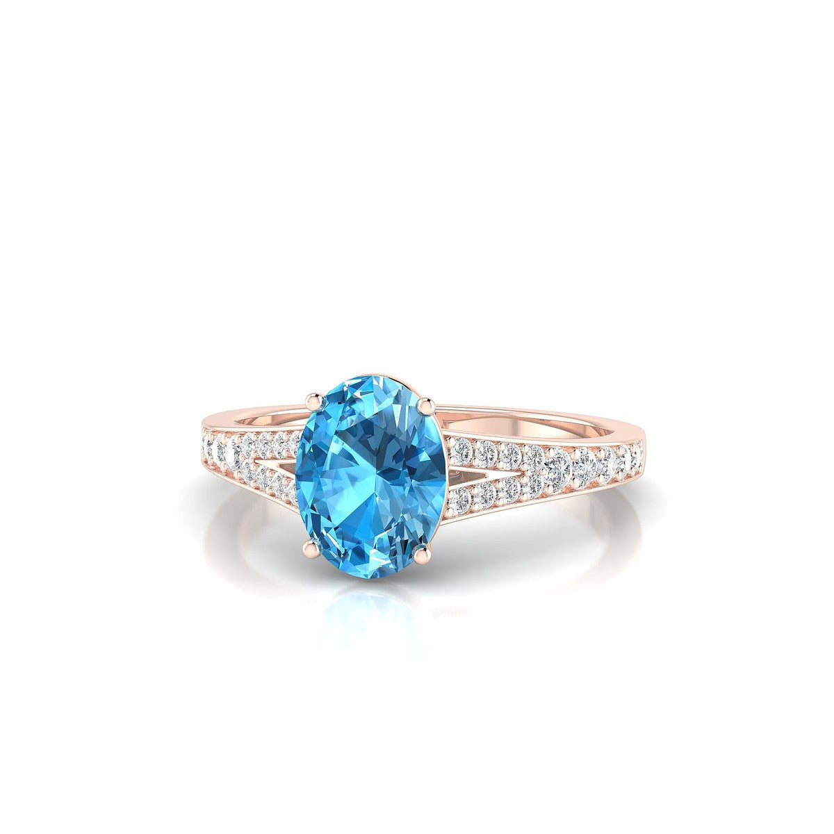 Adore | 18k Rose Gold 8 x 6 mm Oval Topaz Ring