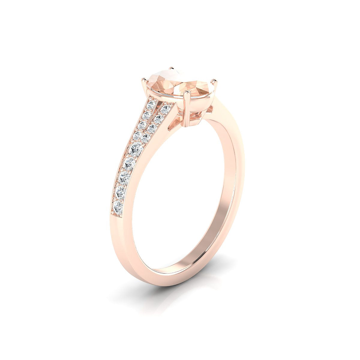 Adore | 18k Rose Gold 8 x 6 mm Oval Morganite Ring