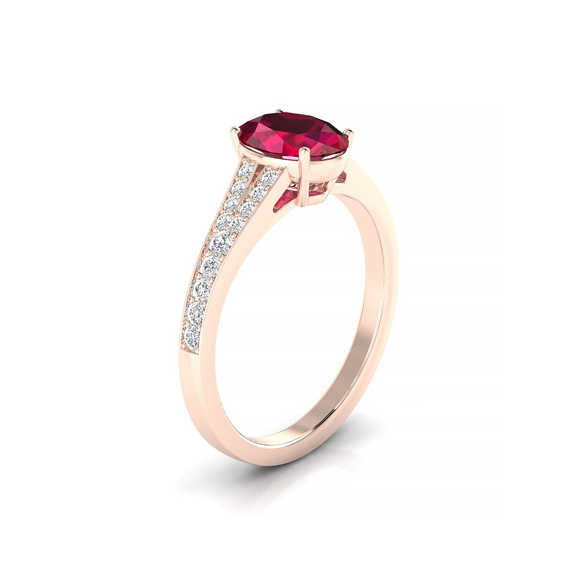 Adore | 18k Rose Gold 8 x 6 mm Oval Ruby Ring