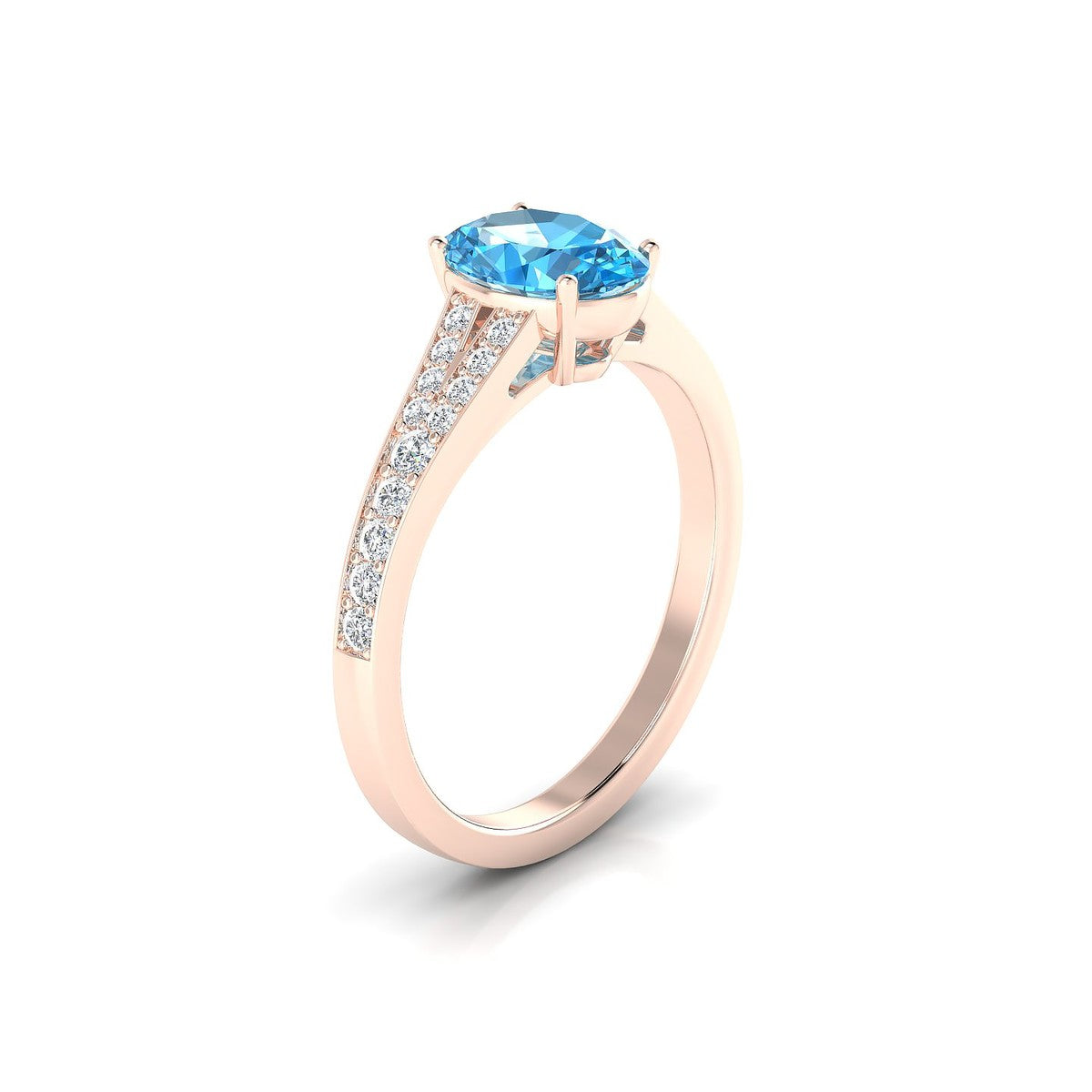 Adore | 18k Rose Gold 8 x 6 mm Oval Topaz Ring