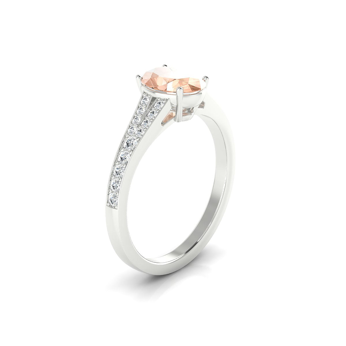 Adore | 18k White Gold 8 x 6 mm Oval Morganite Ring