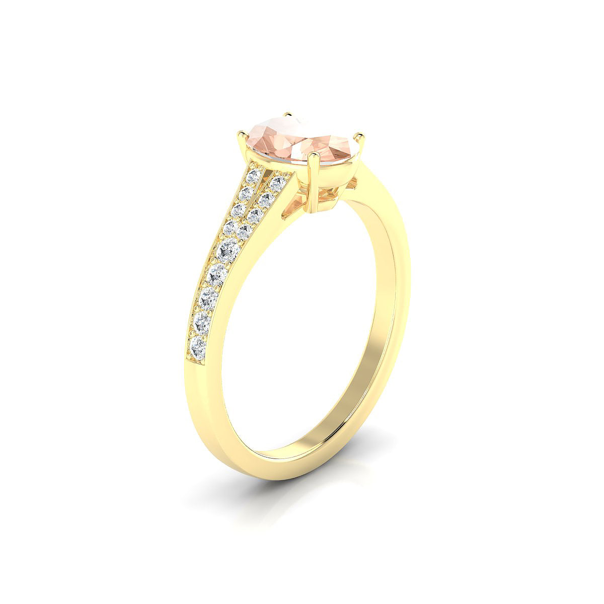 Adore | 18k Yellow Gold 8 x 6 mm Oval Morganite Ring