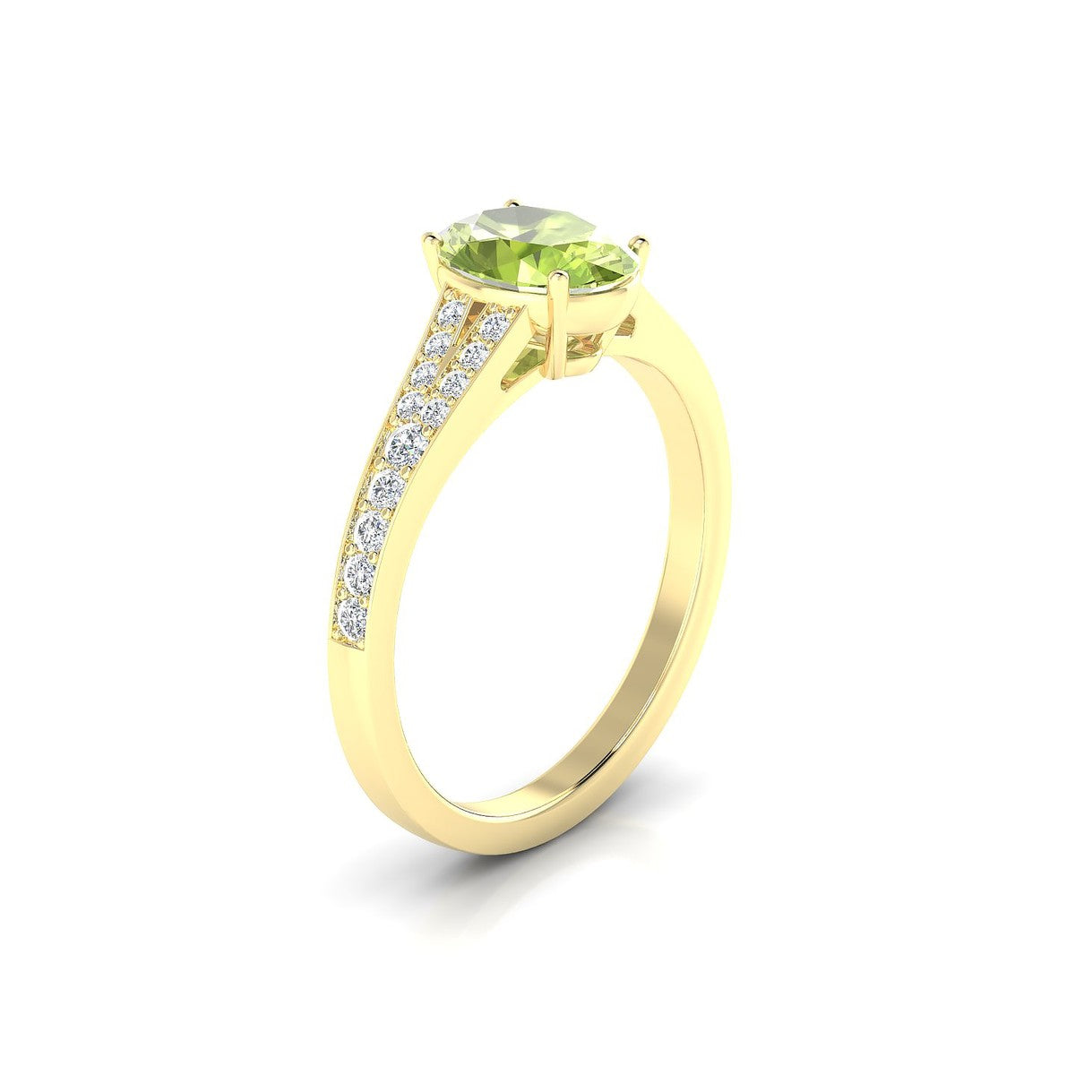 Adore | 18k Yellow Gold 8 x 6 mm Oval Peridot Ring