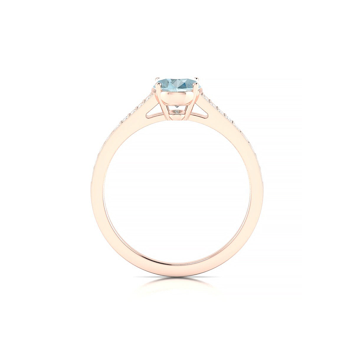 Adore | 18k Rose Gold 8 x 6 mm Oval Aquamarine Ring