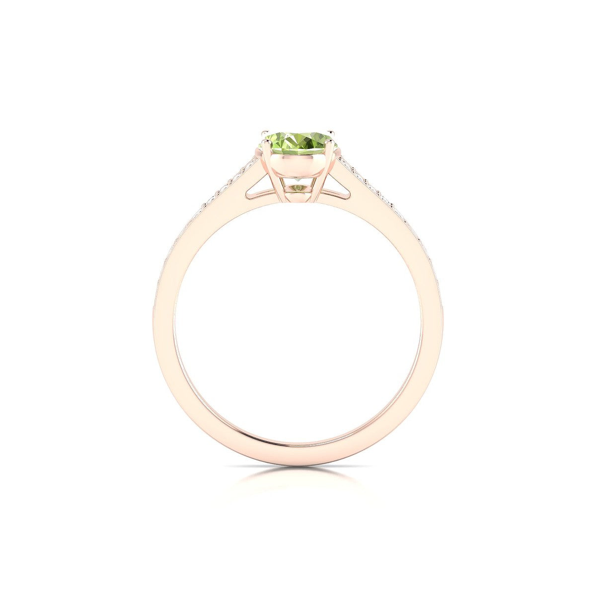 Adore | 18k Rose Gold 8 x 6 mm Oval Peridot Ring