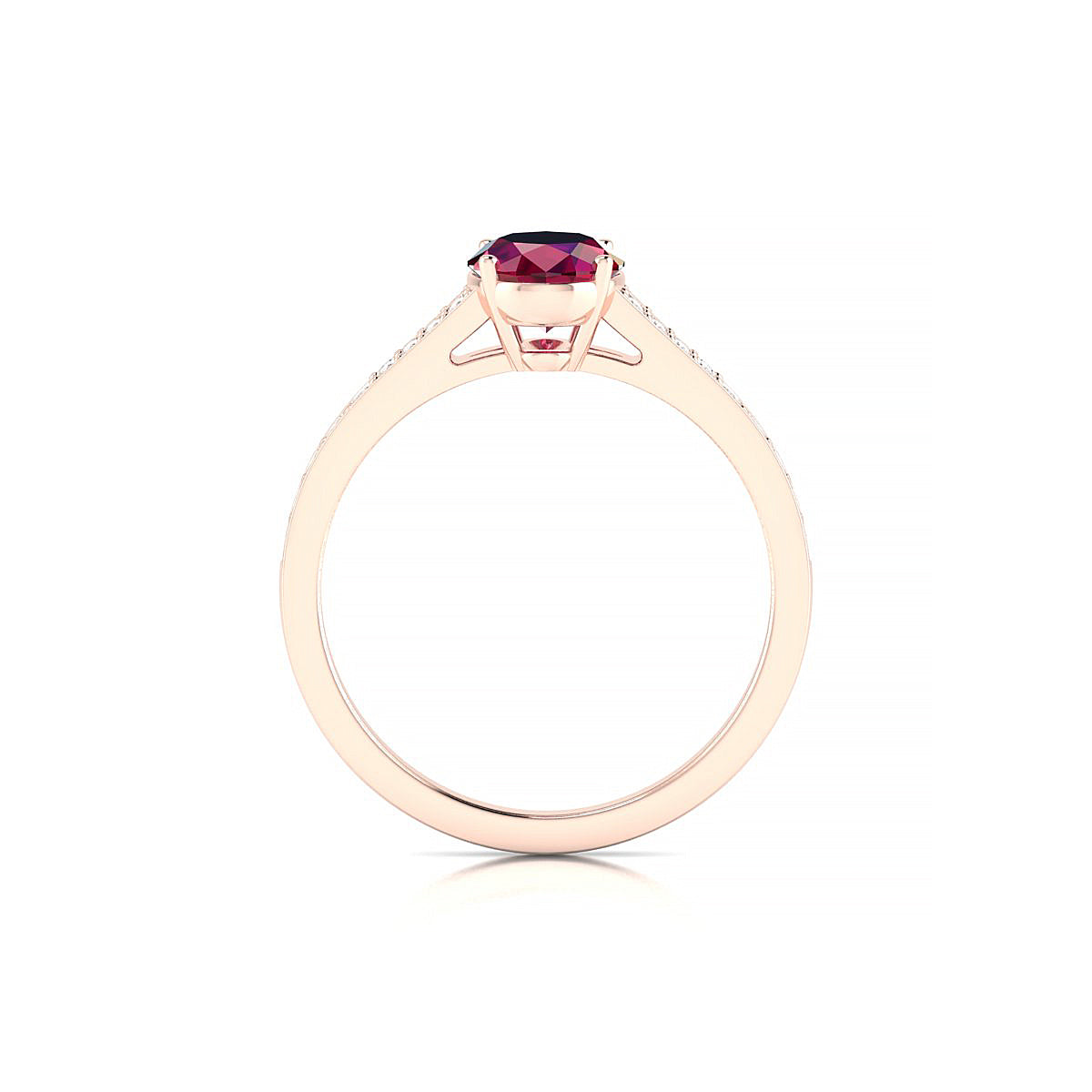 Adore | 18k Rose Gold 8 x 6 mm Oval Ruby Ring