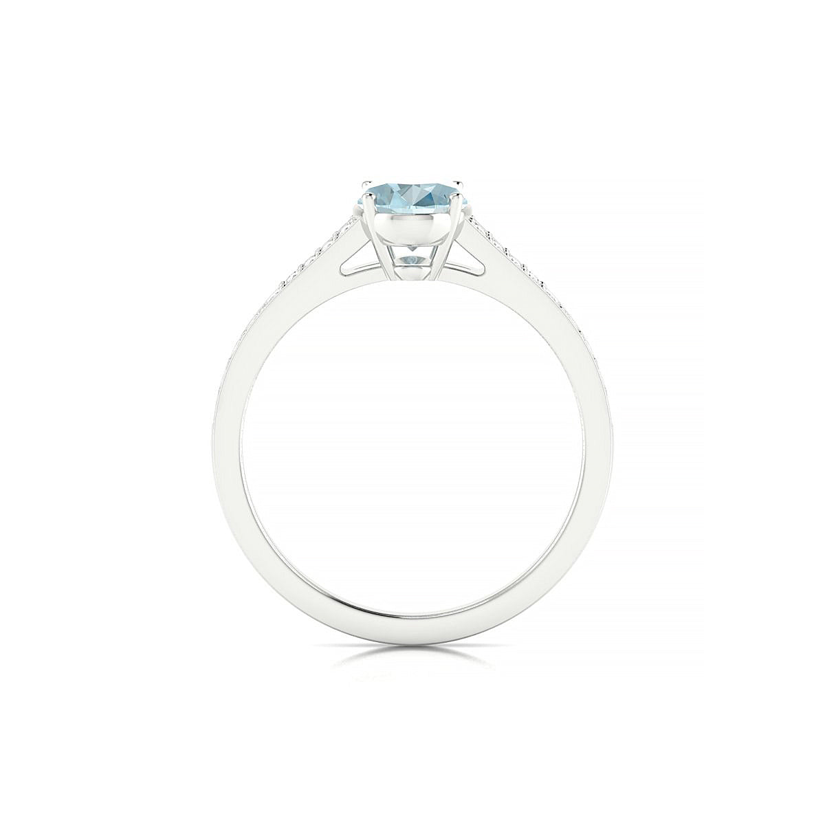 Adore | 18k White Gold 8 x 6 mm Oval Aquamarine Ring