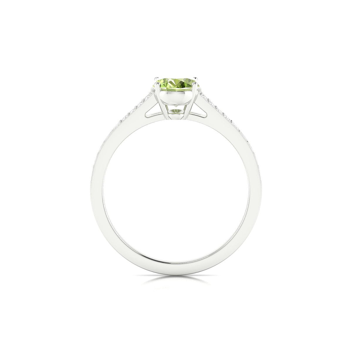 Adore | 18k White Gold 8 x 6 mm Oval Peridot Ring