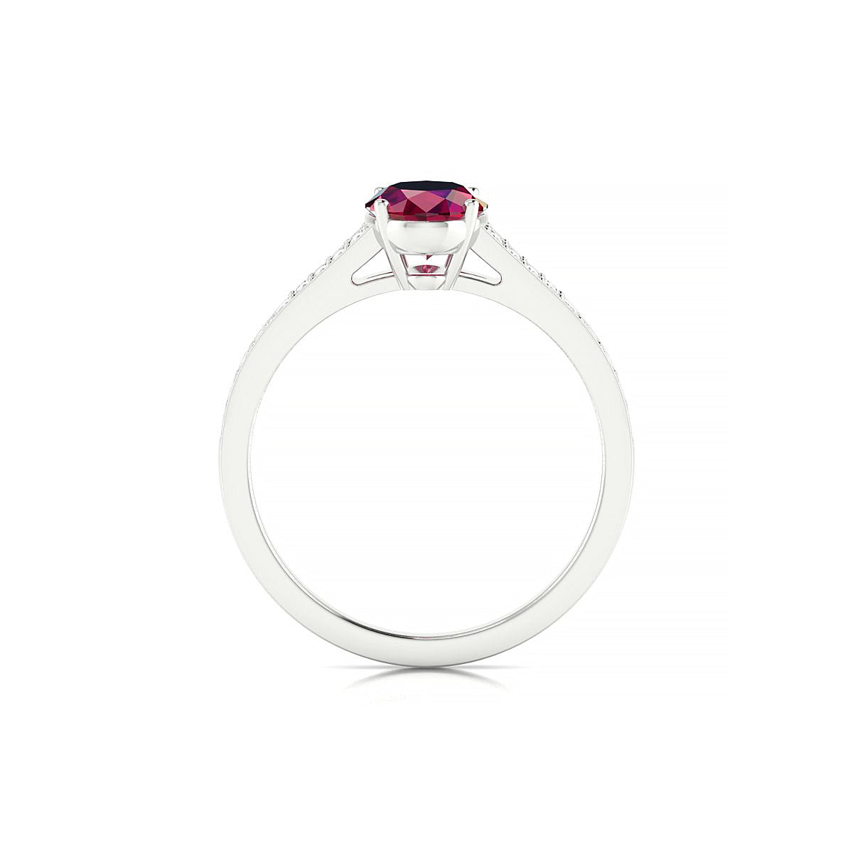 Adore | 18k White Gold 8 x 6 mm Oval Ruby Ring
