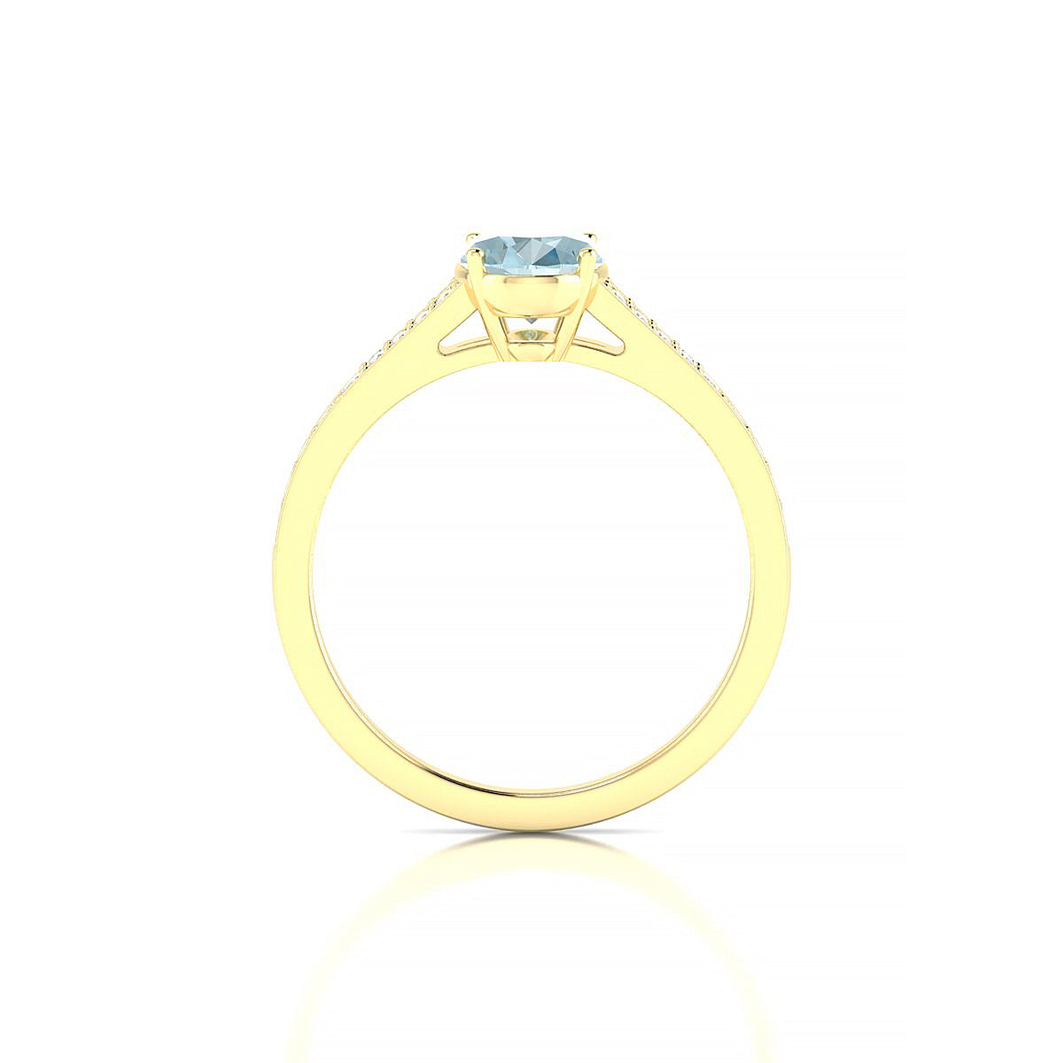 Adore | 18k Yellow Gold 8 x 6 mm Oval Aquamarine Ring