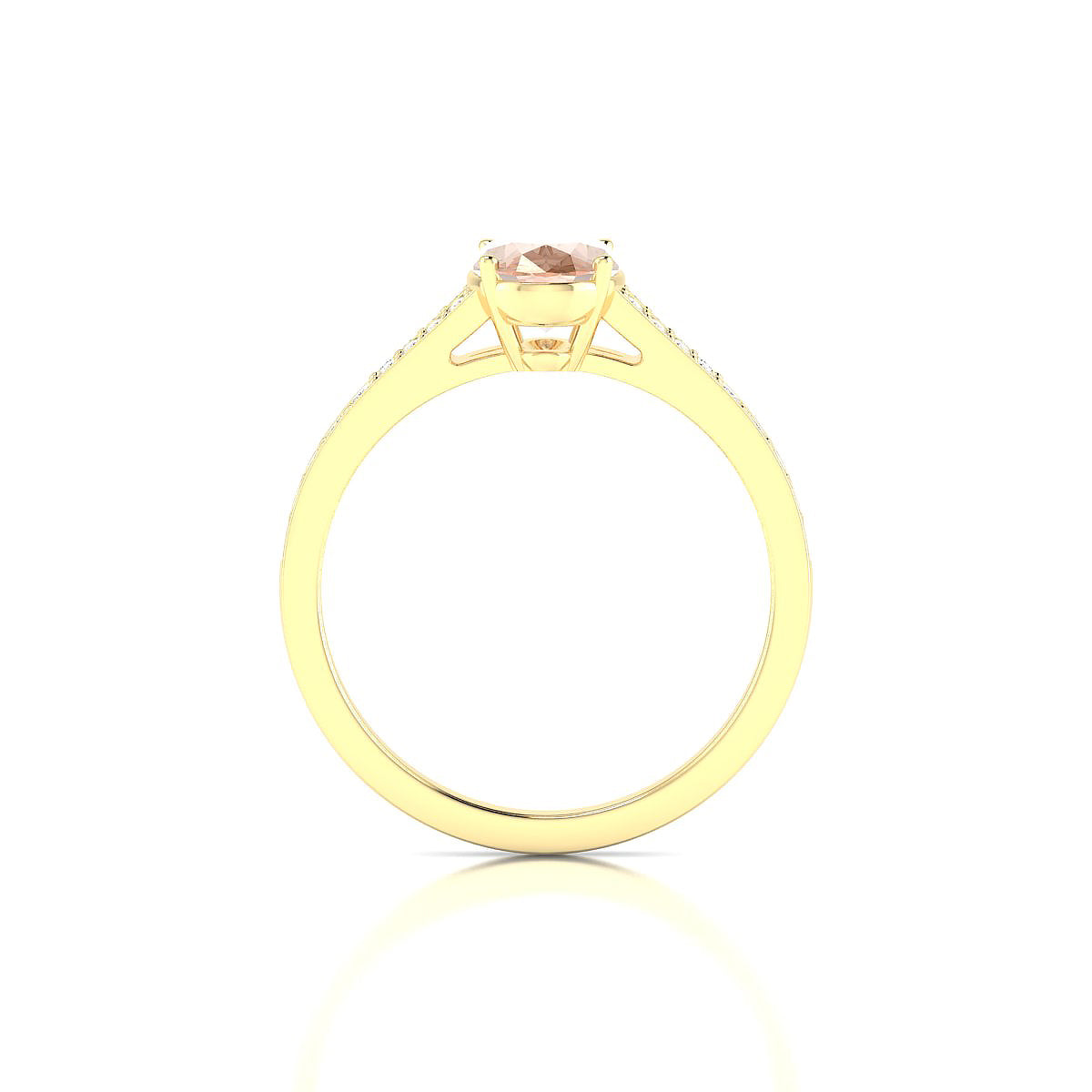 Adore | 18k Yellow Gold 8 x 6 mm Oval Morganite Ring