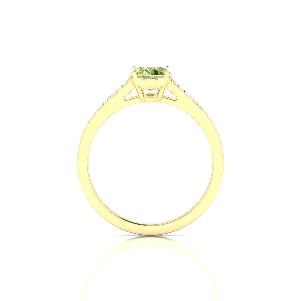 Adore | 18k Yellow Gold 8 x 6 mm Oval Peridot Ring