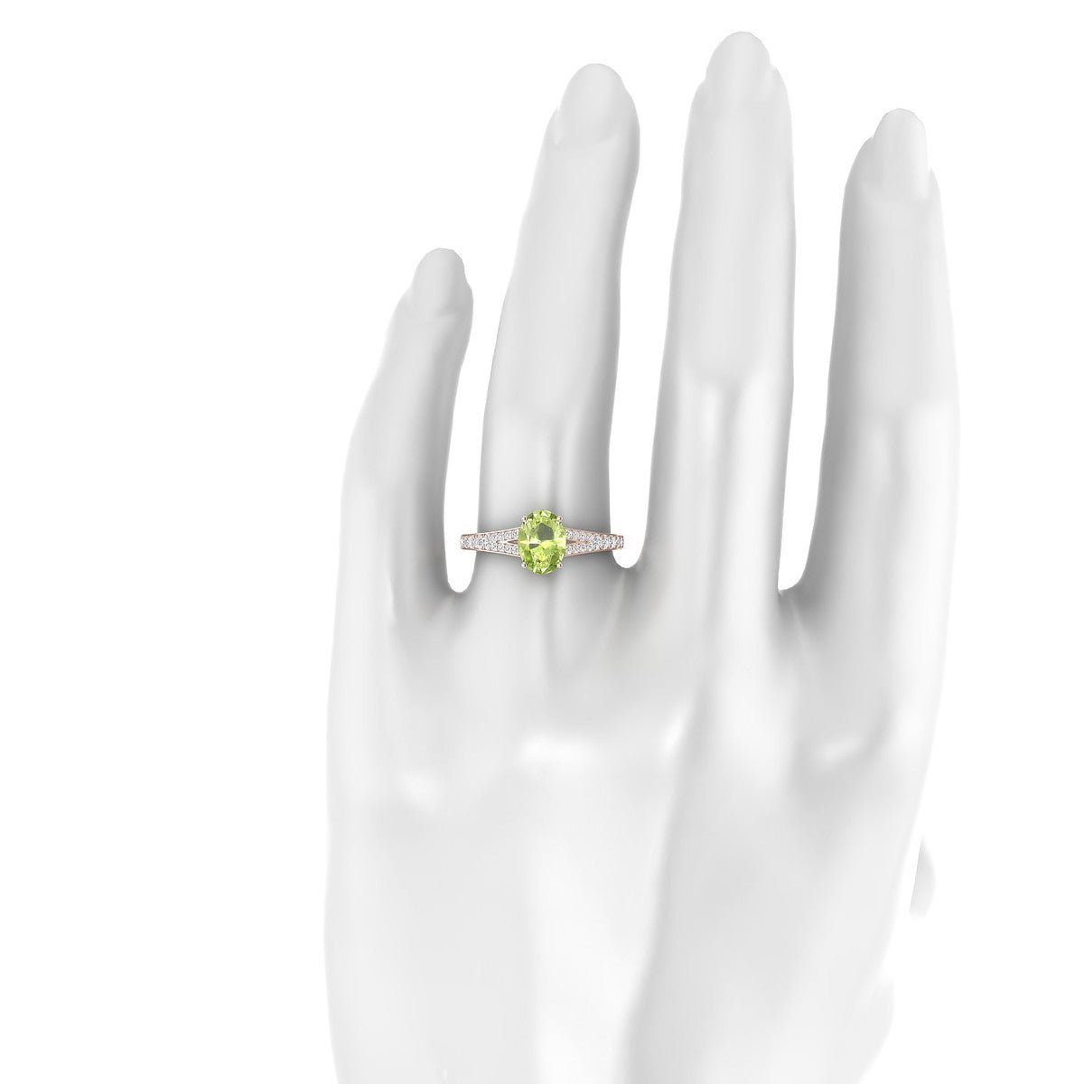 Adore | 18k Rose Gold 8 x 6 mm Oval Peridot Ring