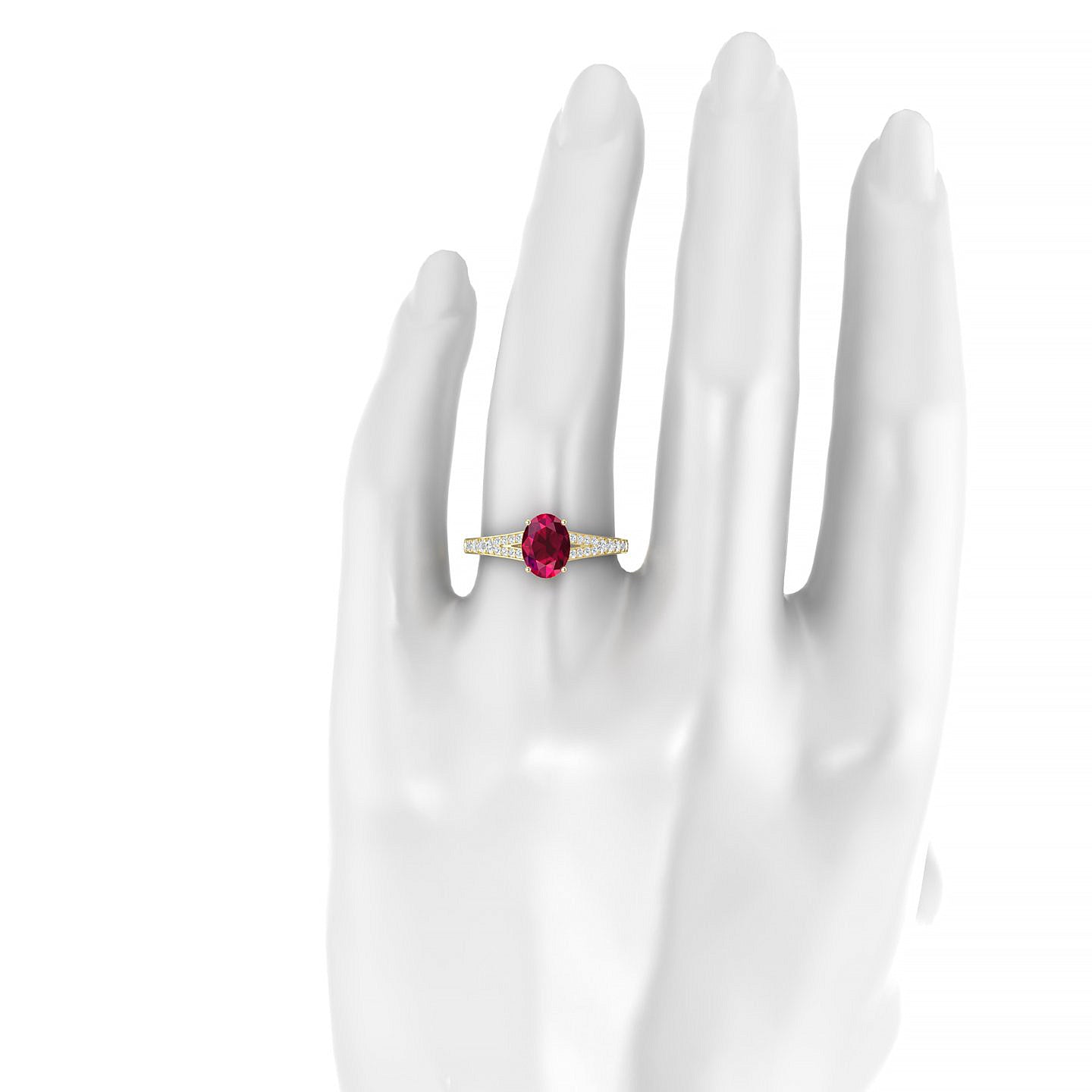 Adore | 18k Yellow Gold 8 x 6 mm Oval Ruby Ring
