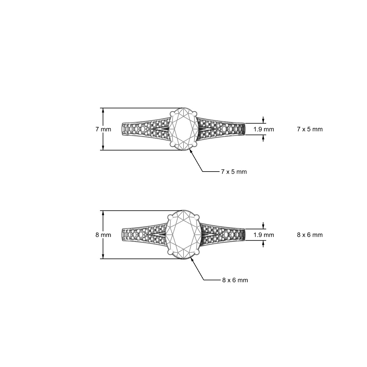 Adore | 18k White Gold 7 x 5 mm Oval Diamond Ring