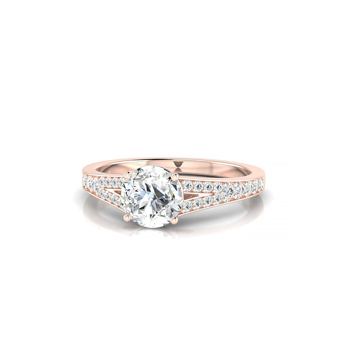 Adore | 18k Rose Gold 5.7 mm Round Diamond Ring