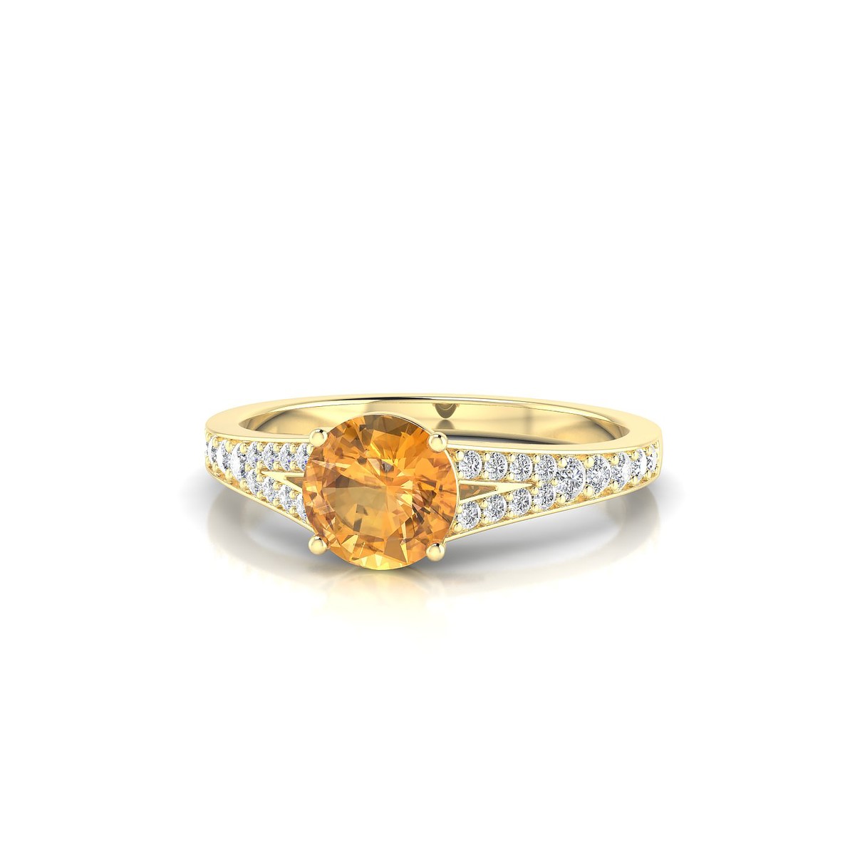Adore | 18k Yellow Gold 6 mm Round Citrine Ring