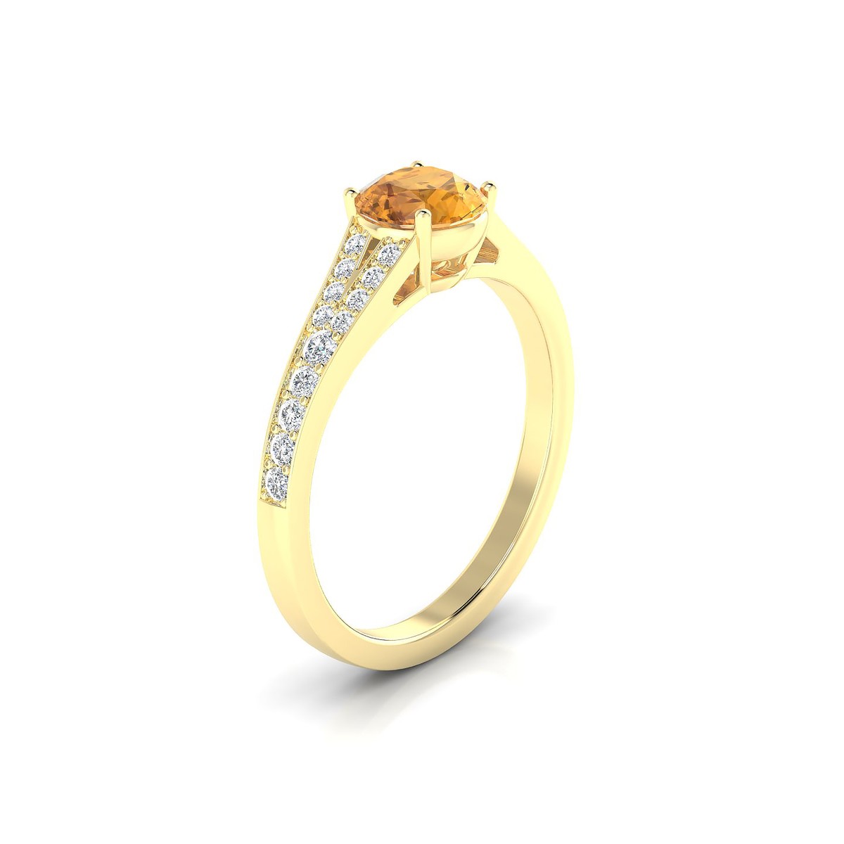 Adore | 18k Yellow Gold 6 mm Round Citrine Ring