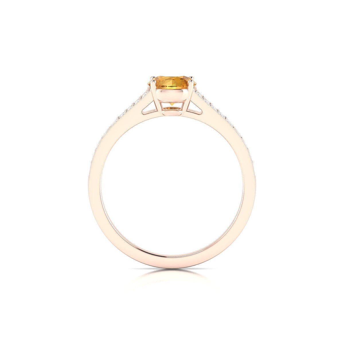 Adore | 18k Rose Gold 6 mm Round Citrine Ring