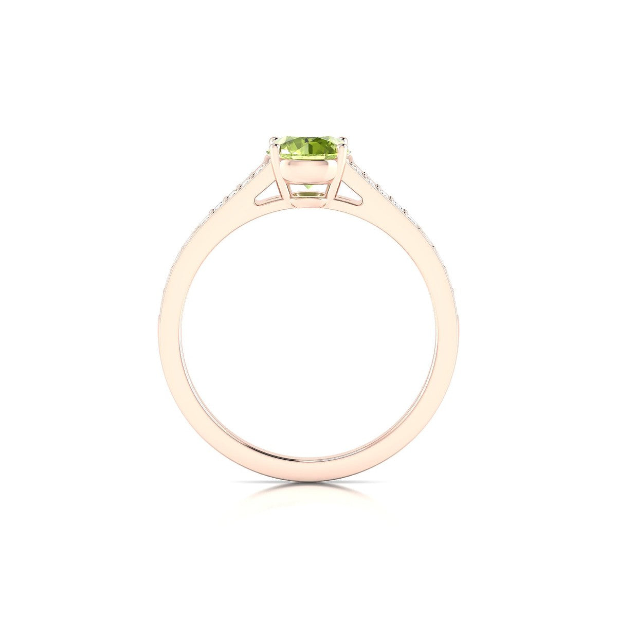 Adore | 18k Rose Gold 6 mm Round Peridot Ring