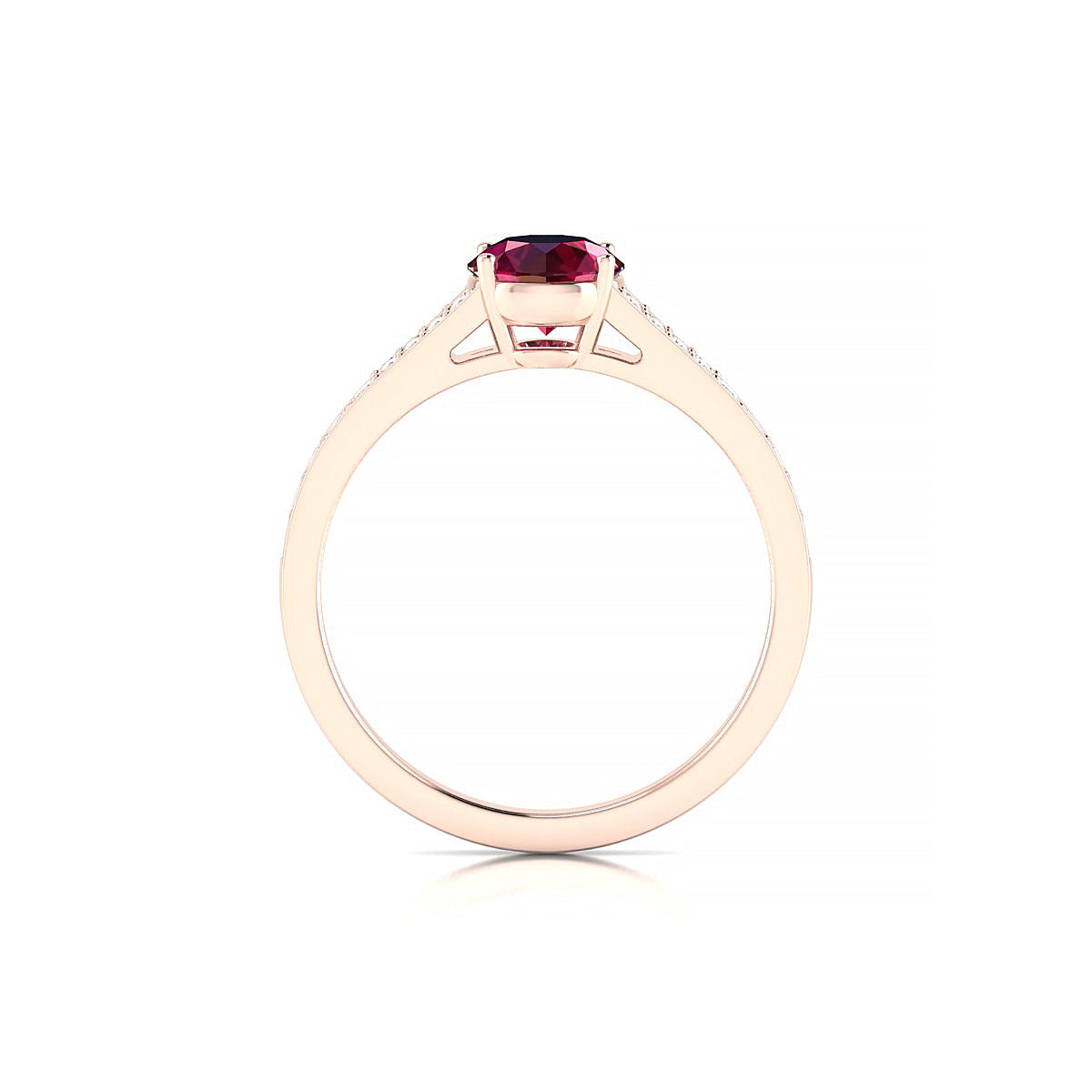 Adore | 18k Rose Gold 6 mm Round Ruby Ring