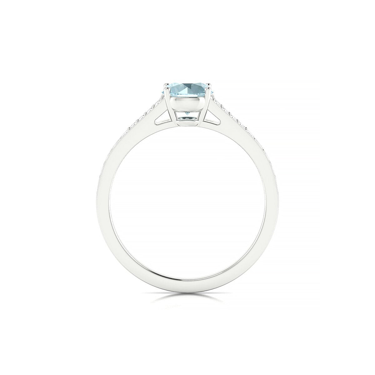 Adore | 18k White Gold 6 mm Round Aquamarine Ring