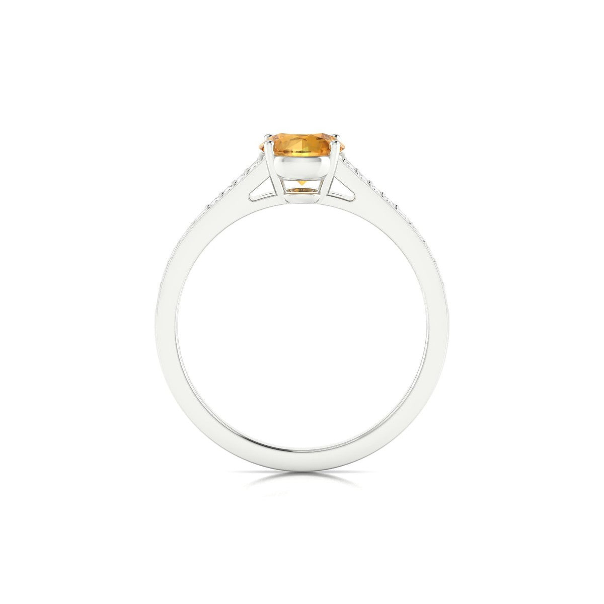 Adore | 18k White Gold 6 mm Round Citrine Ring
