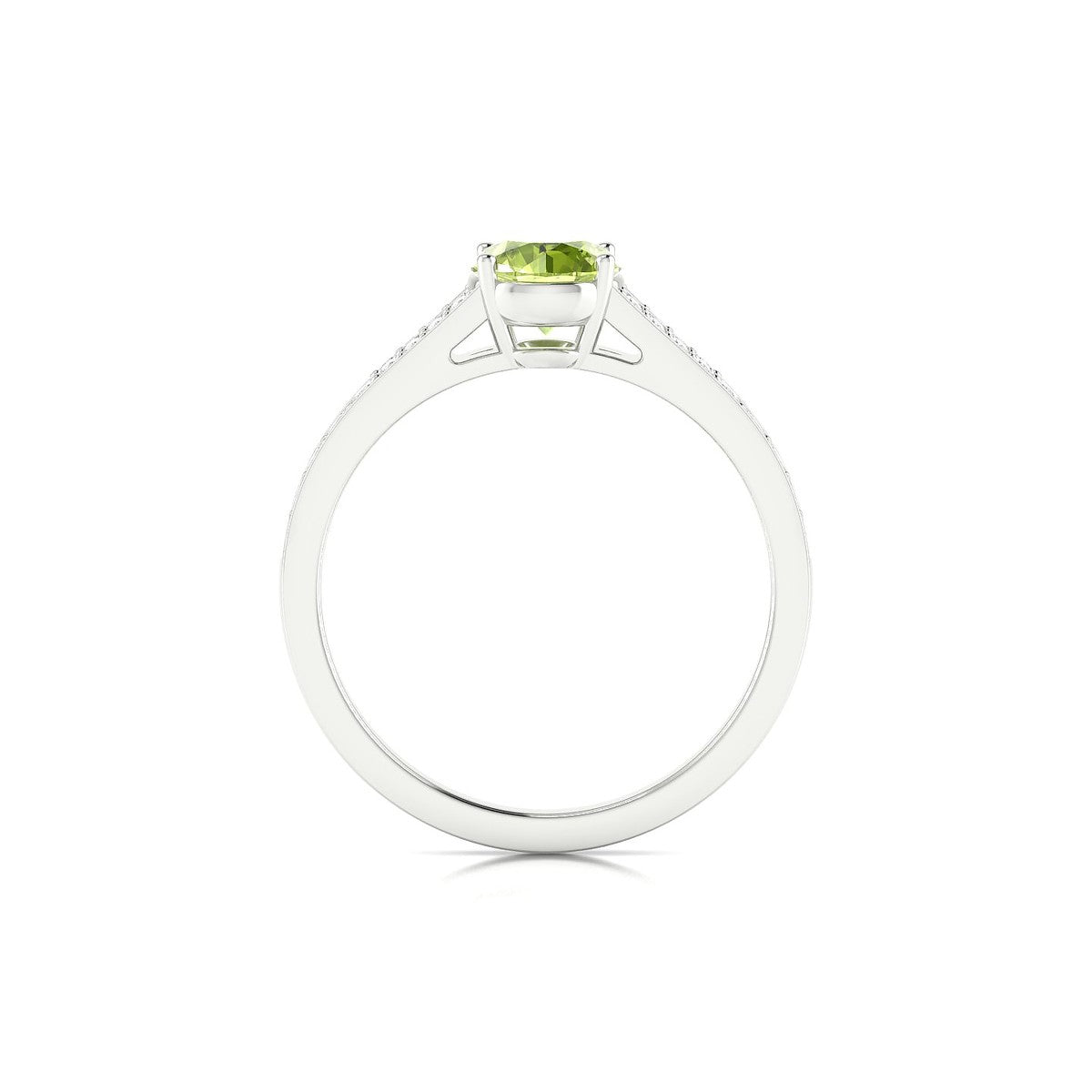 Adore | 18k White Gold 6 mm Round Peridot Ring