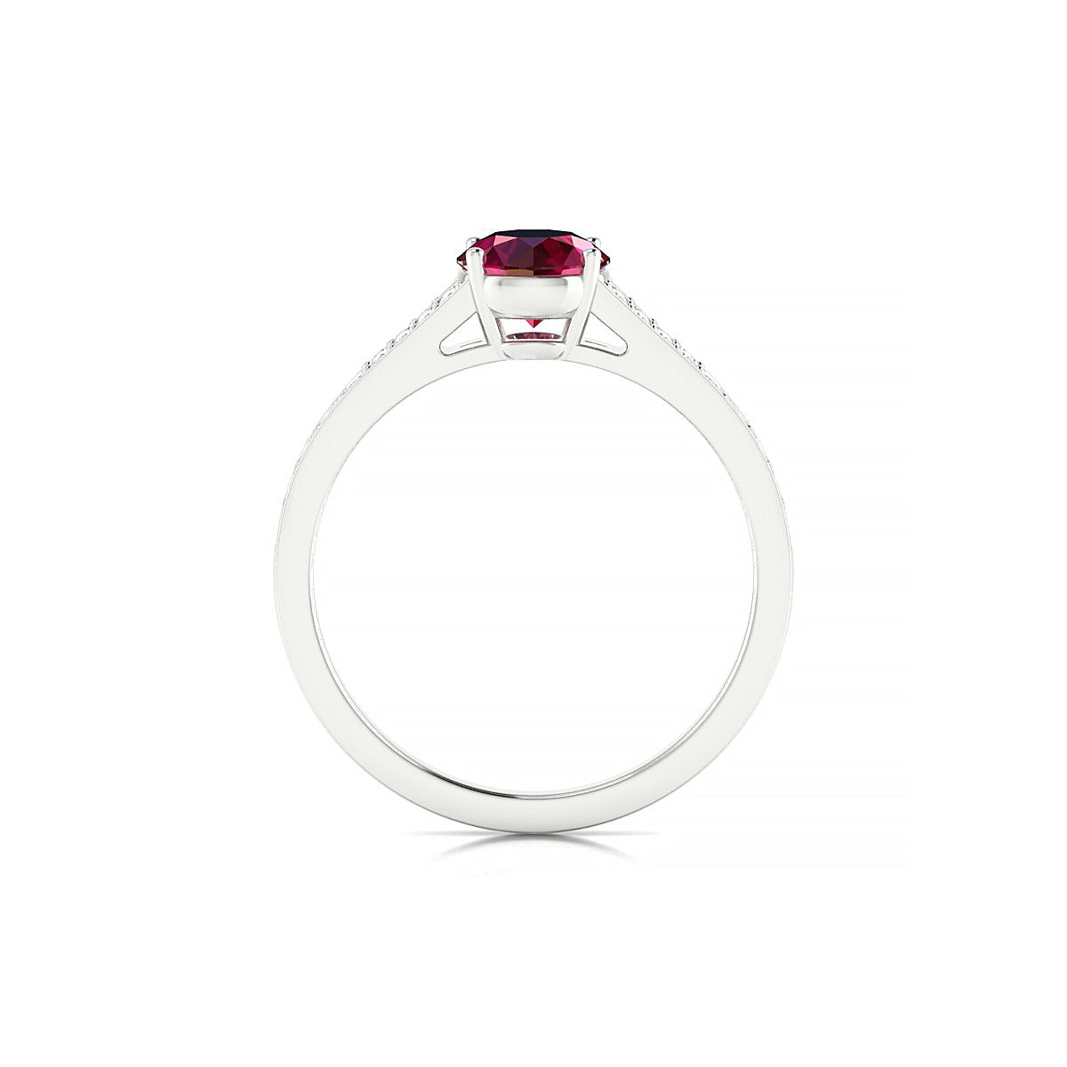 Adore | 18k White Gold 6 mm Round Ruby Ring