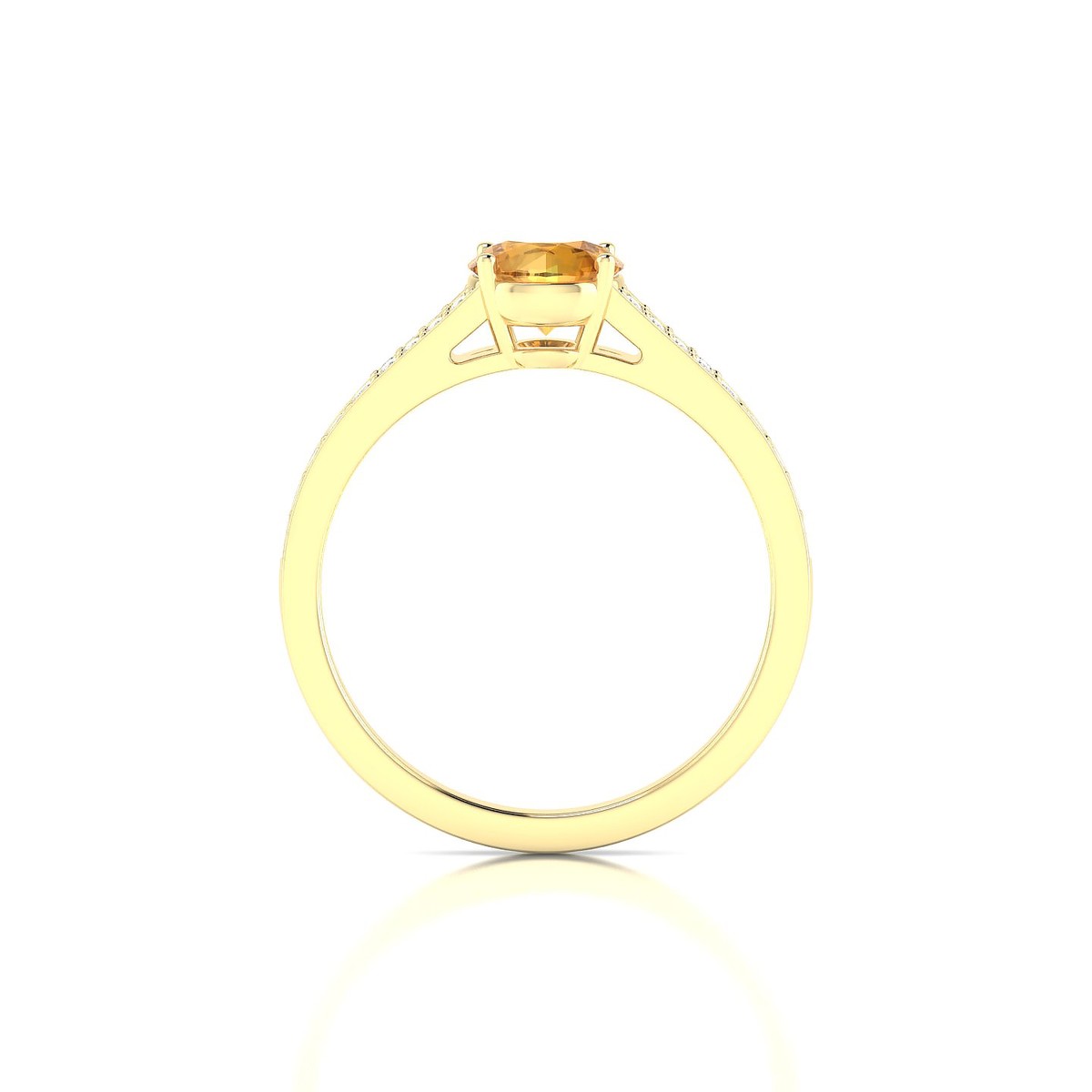 Adore | 18k Yellow Gold 6 mm Round Citrine Ring