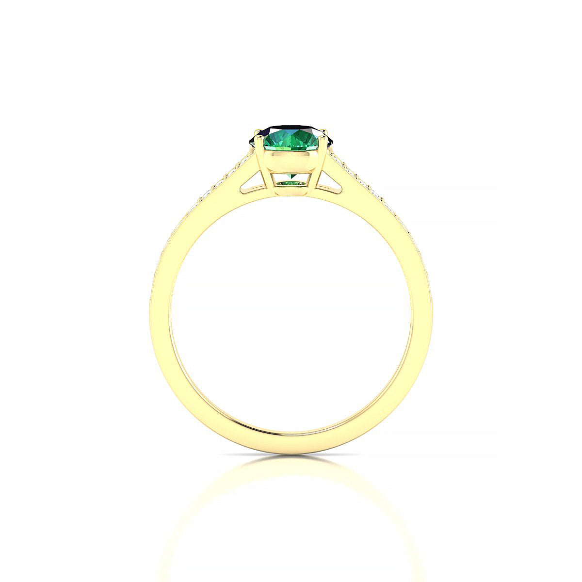 Adore | 18k Yellow Gold 6 mm Round Emerald Ring