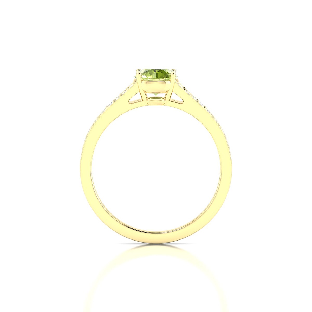 Adore | 18k Yellow Gold 6 mm Round Peridot Ring