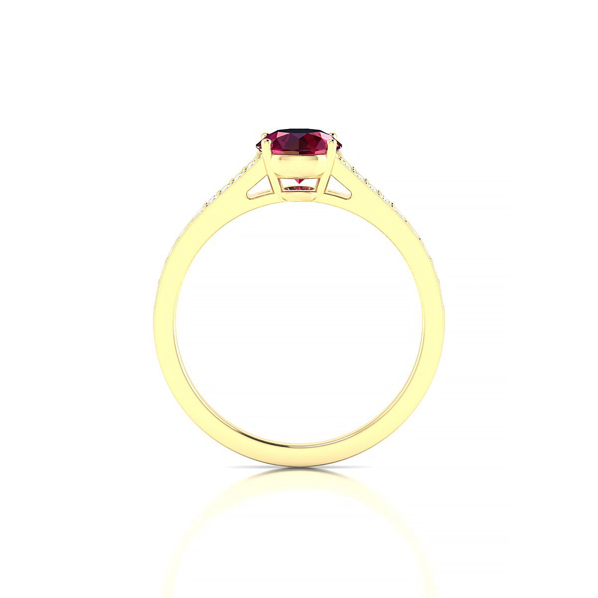 Adore | 18k Yellow Gold 6 mm Round Ruby Ring