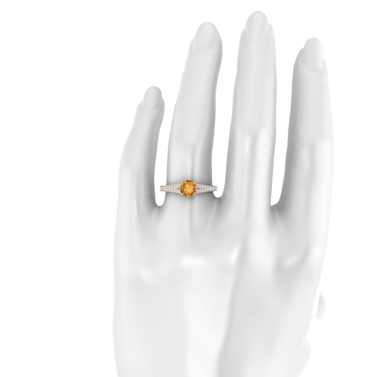 Adore | 18k Rose Gold 6 mm Round Citrine Ring