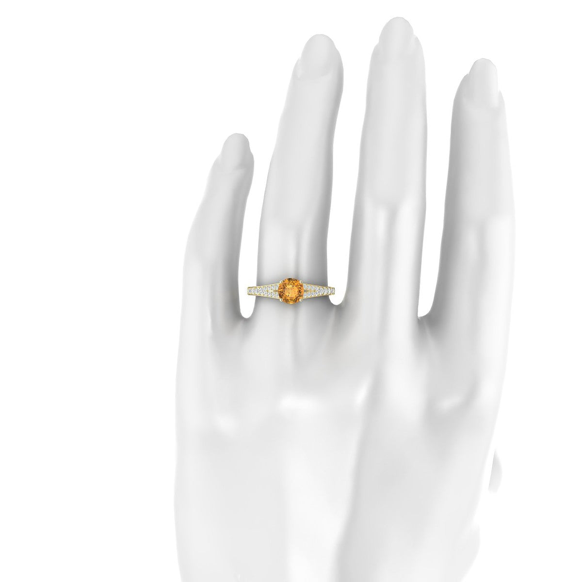 Adore | 18k Yellow Gold 6 mm Round Citrine Ring
