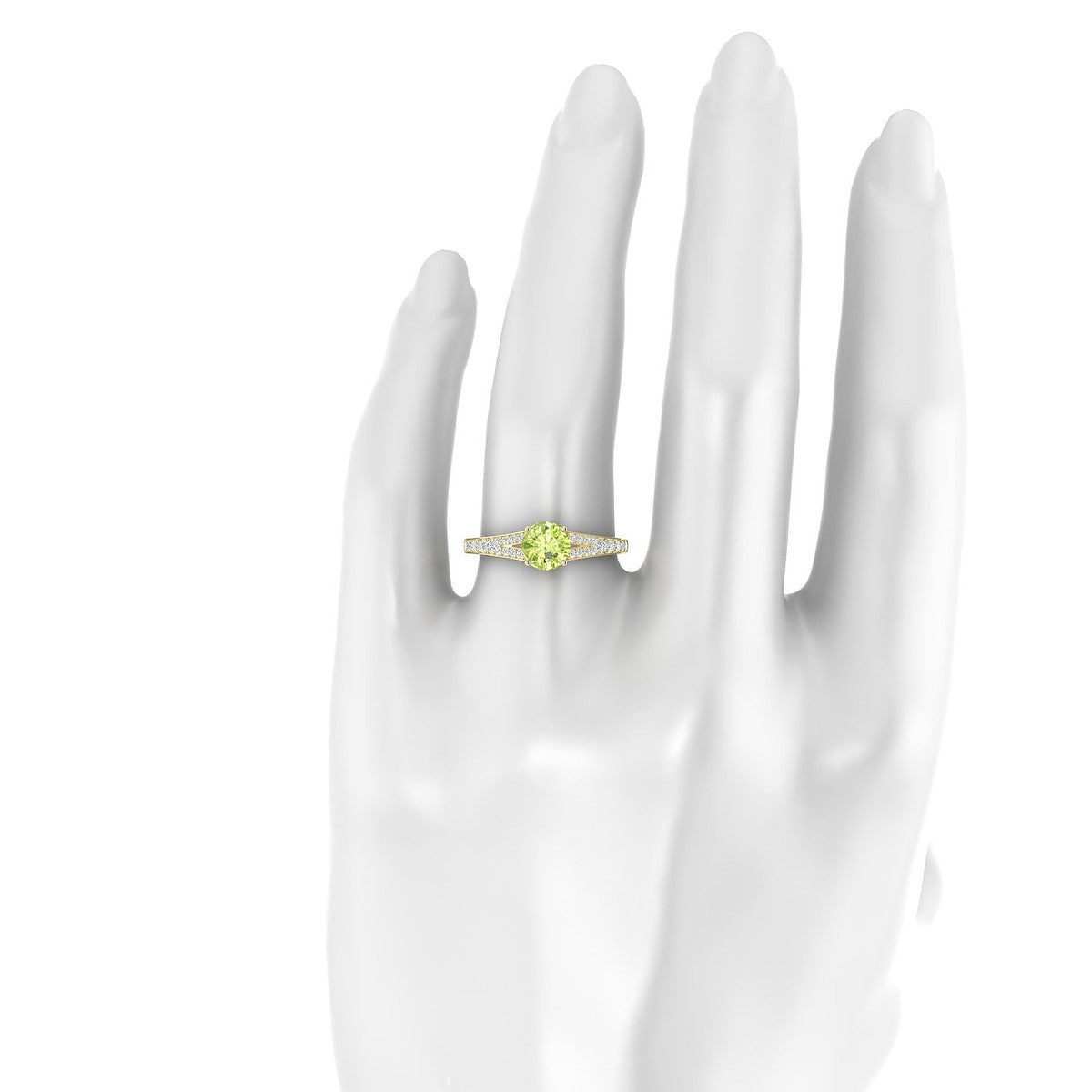 Adore | 18k Yellow Gold 6 mm Round Peridot Ring
