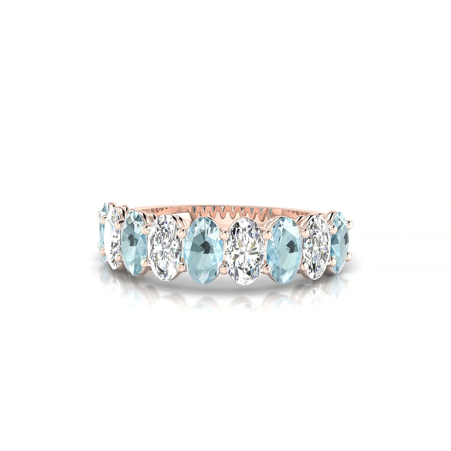Affection | 18k Rose Gold 5 x 3 mm Oval Aquamarine & Diamond Ring