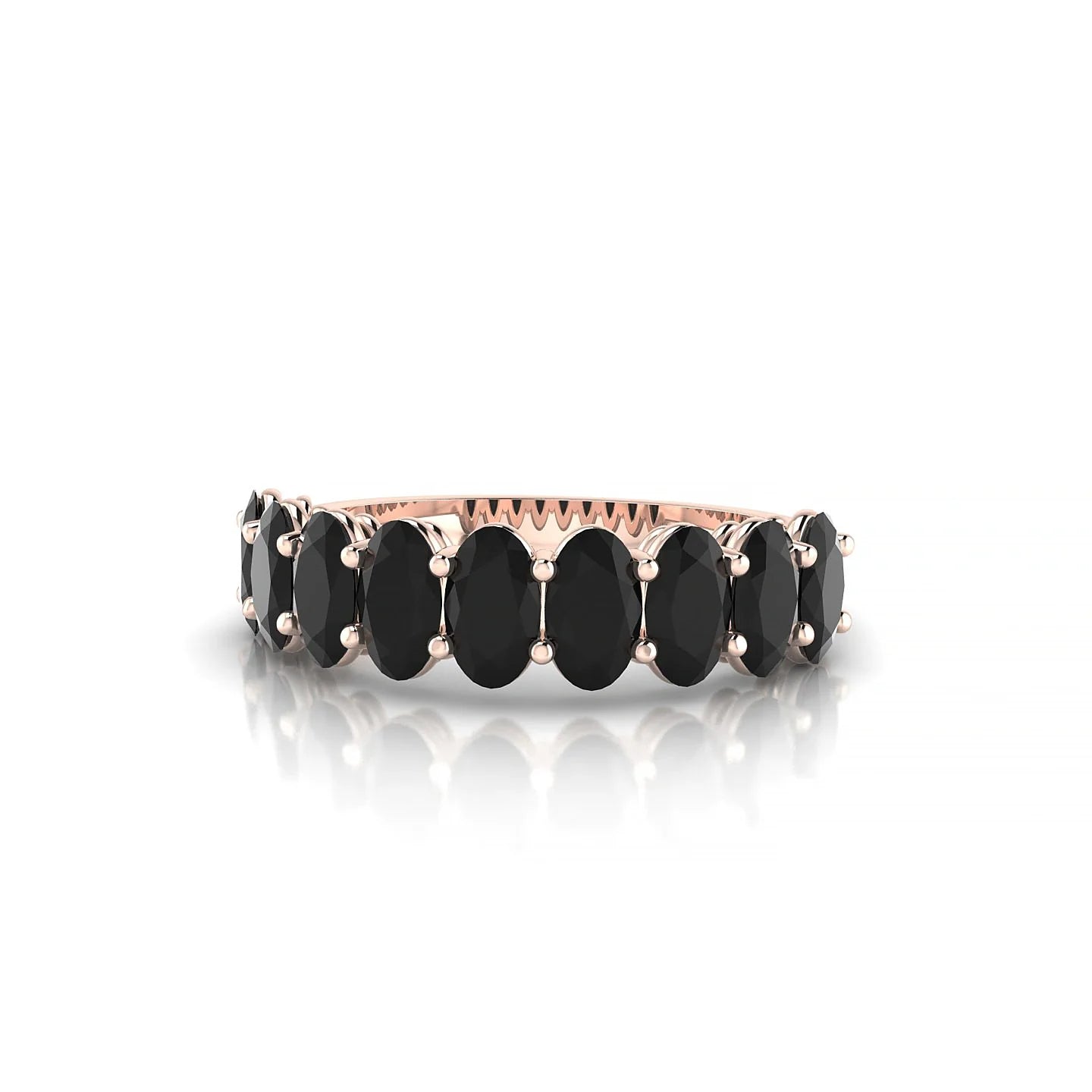 Affection | 18k Rose Gold 5 x 3 mm Oval Black Diamond Ring