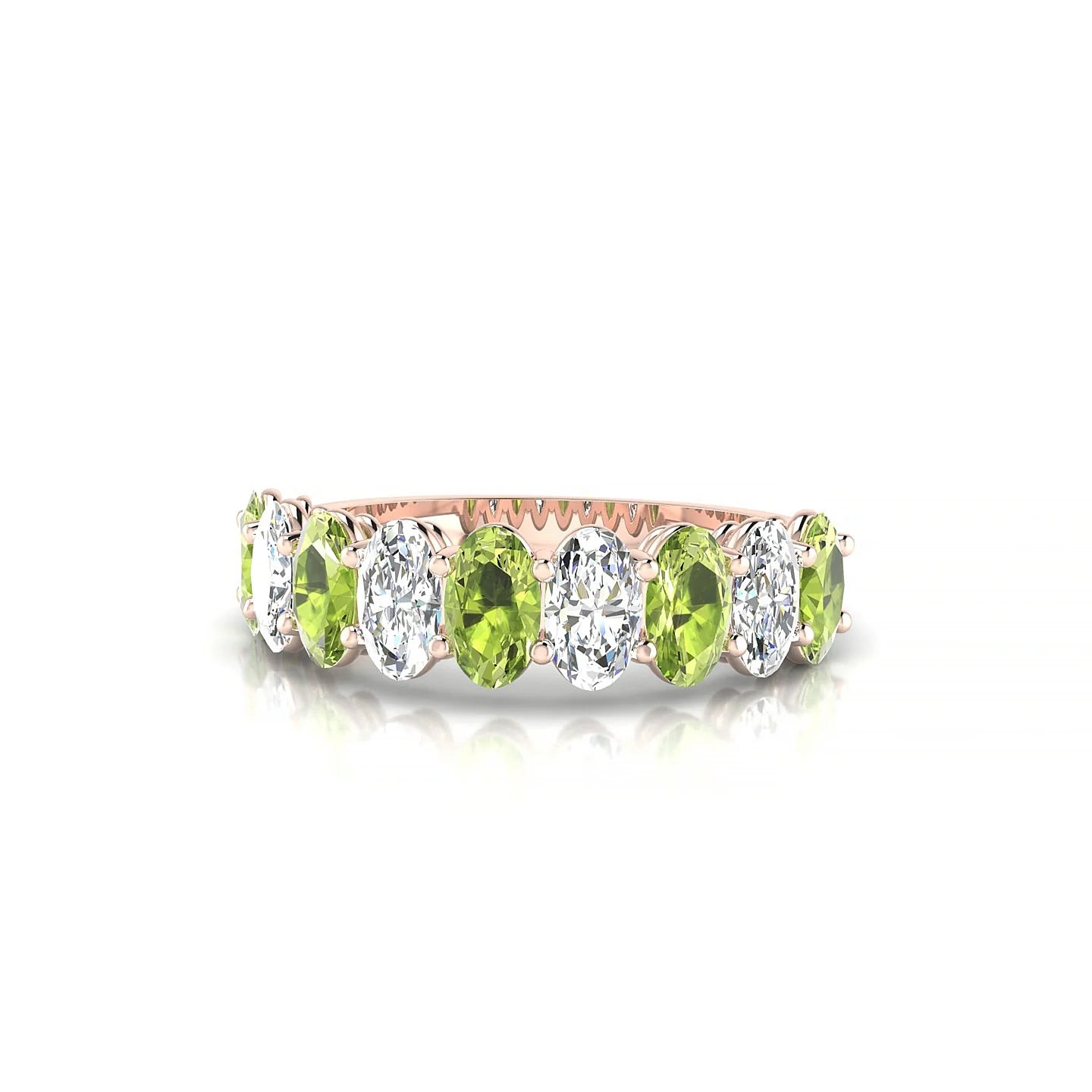 Affection | 18k Rose Gold 5 x 3 mm Oval Peridot & Diamond Ring