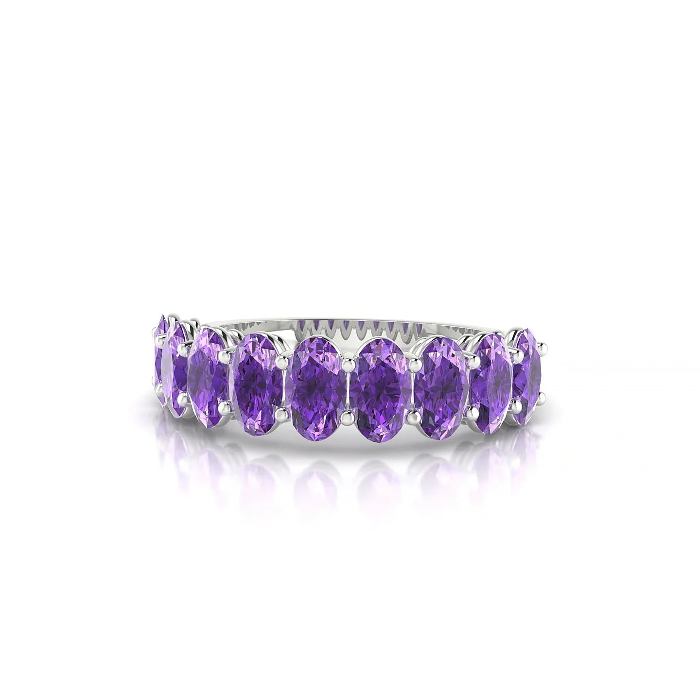 Affection | 18k White Gold 5 x 3 mm Oval Amethyst Ring