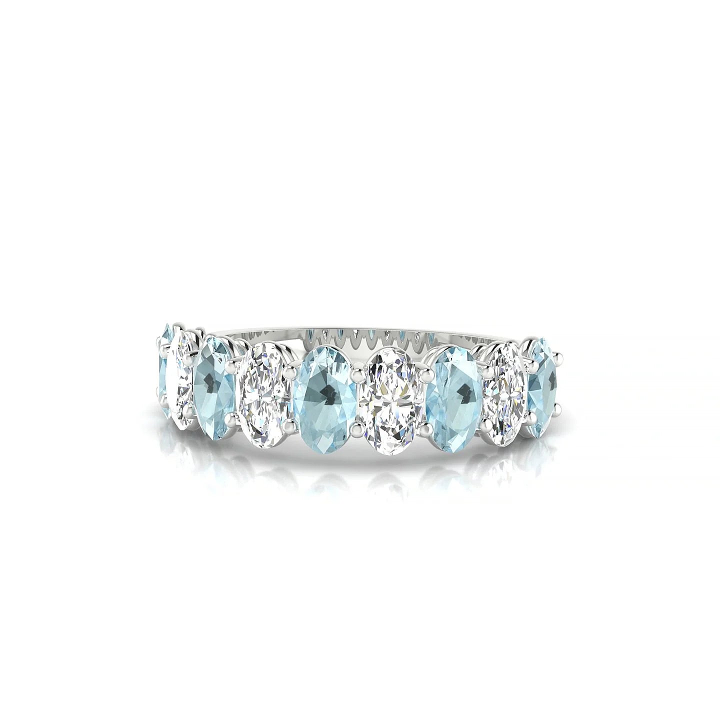 Affection | 18k White Gold 5 x 3 mm Oval Aquamarine & Diamond Ring