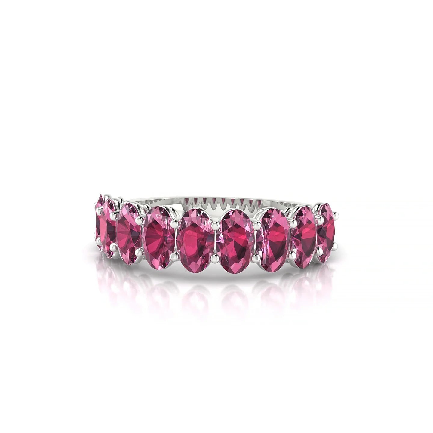 Affection | 18k White Gold 5 x 3 mm Oval Rhodolite Ring