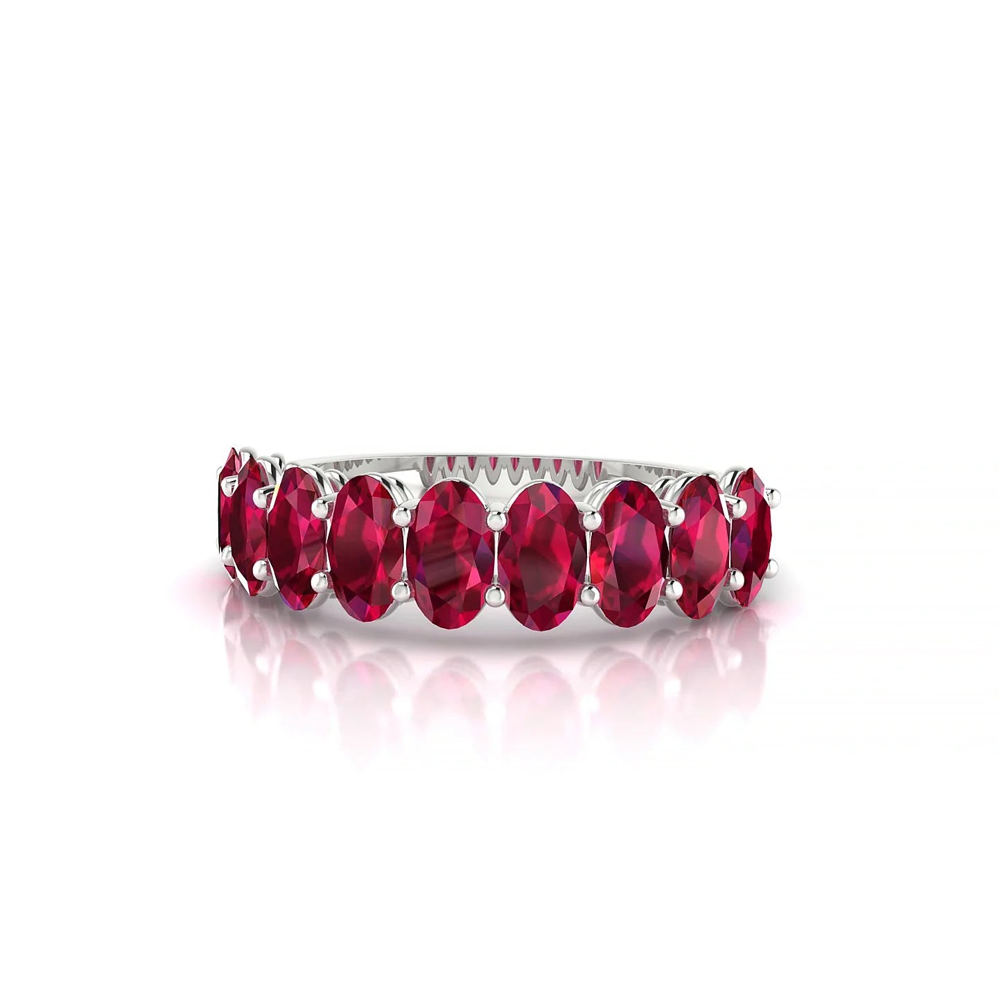 Affection | 18k White Gold 5 x 3 mm Oval Ruby Ring