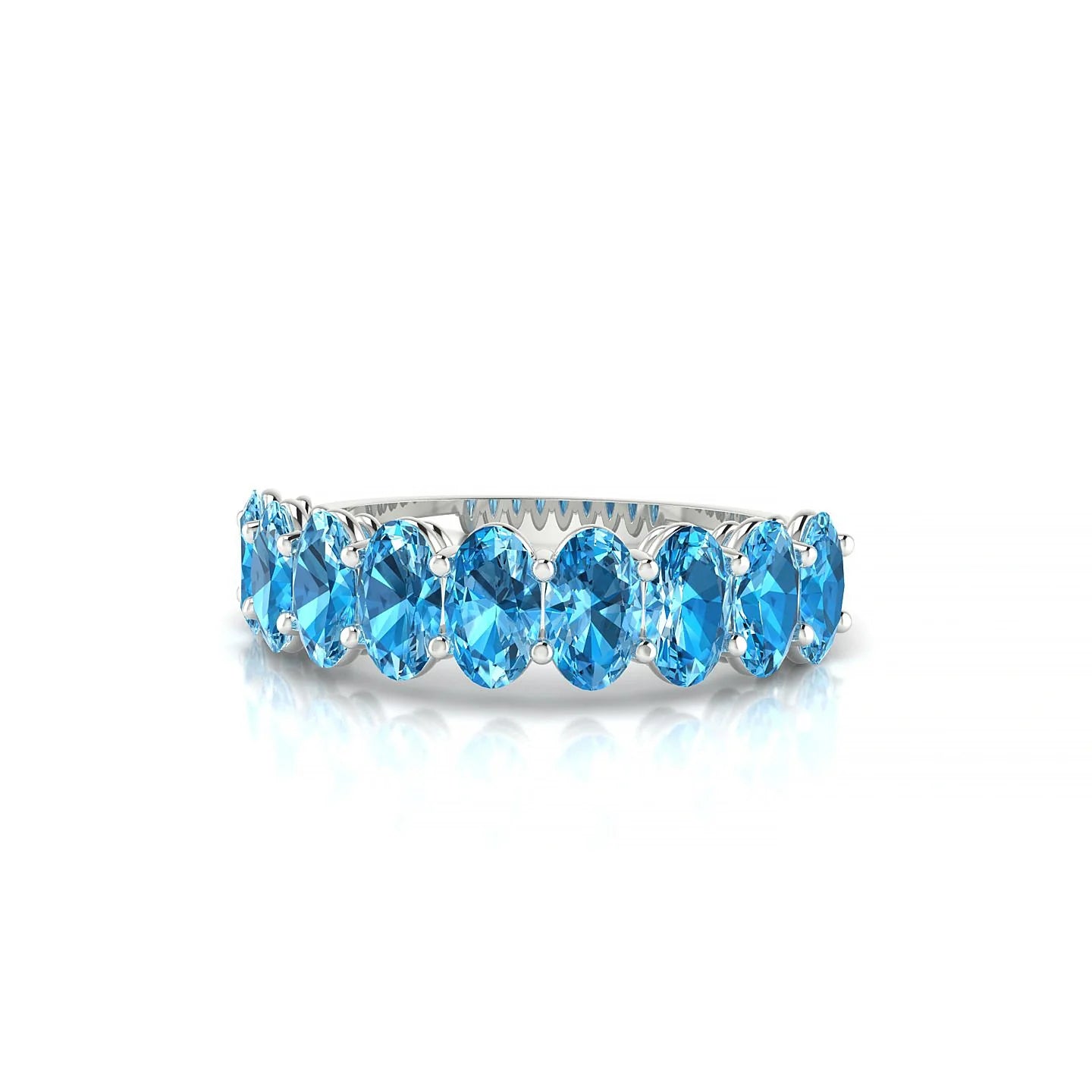 Affection | 18k White Gold 5 x 3 mm Oval Topaz Ring