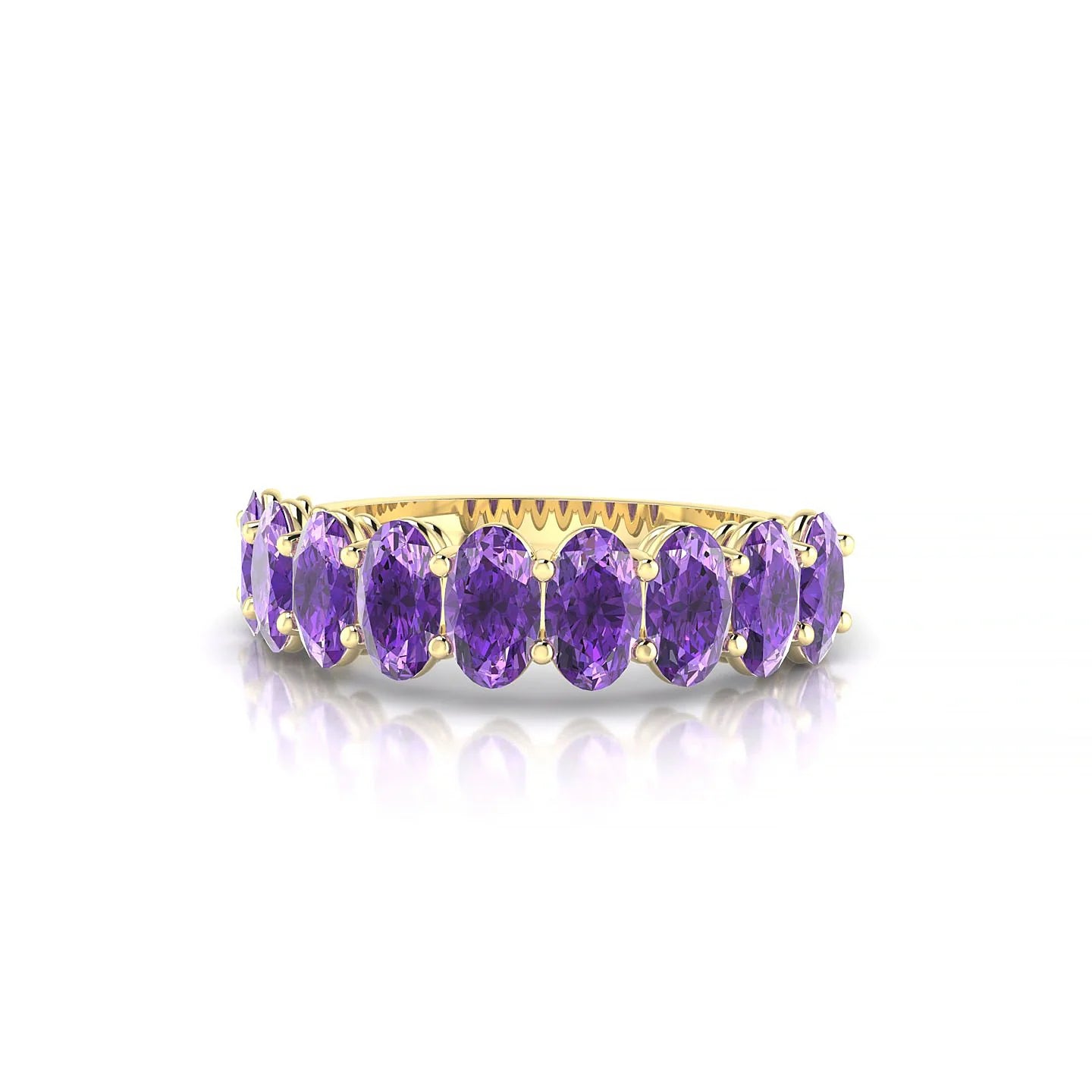 Affection | 18k Yellow Gold 5 x 3 mm Oval Amethyst Ring