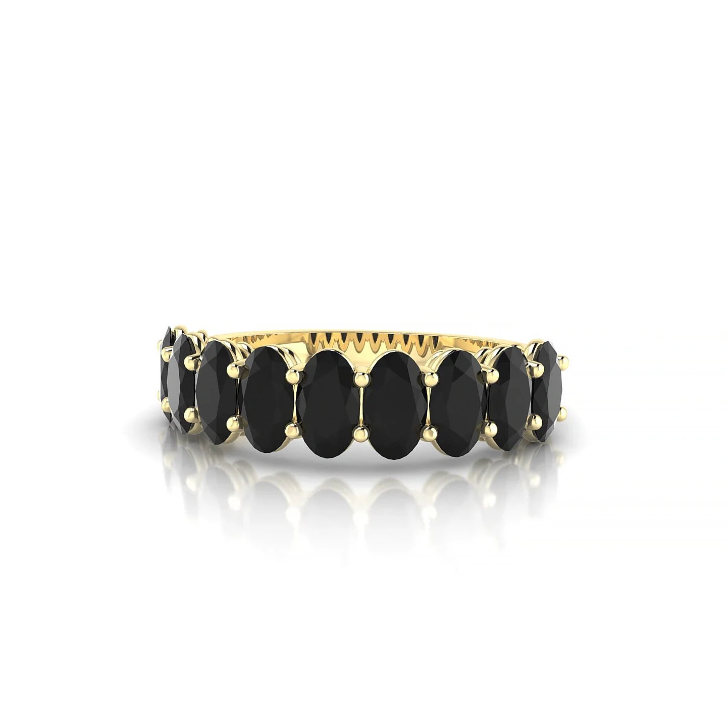 Affection | 18k Yellow Gold 5 x 3 mm Oval Black Diamond Ring